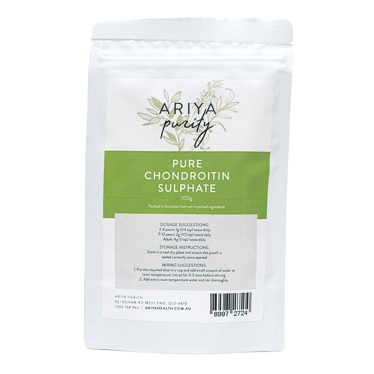 Ariya Pure Chondroitin Sulphate 100g