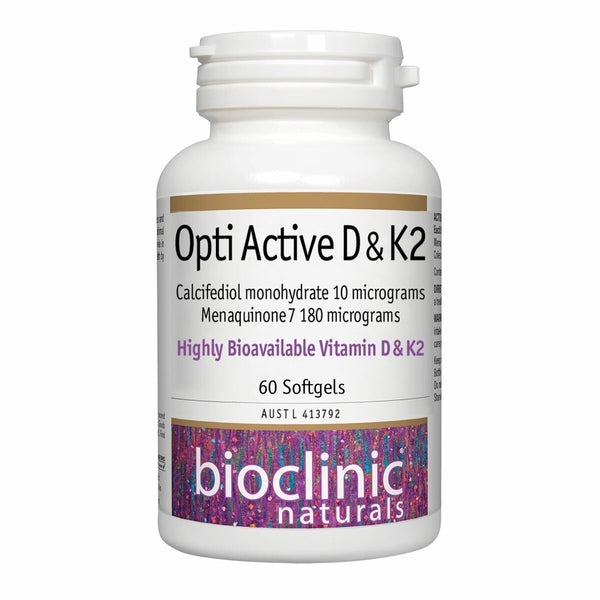 Bioclinic Naturals Opti Active D & K2 Softgels