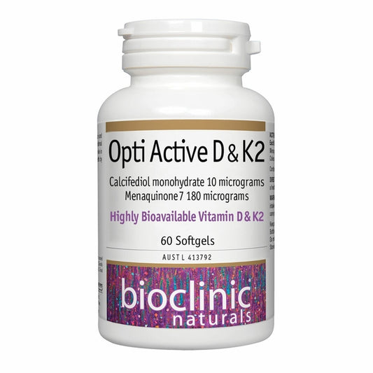 Bioclinic Naturals Opti Active D & K2 Softgels