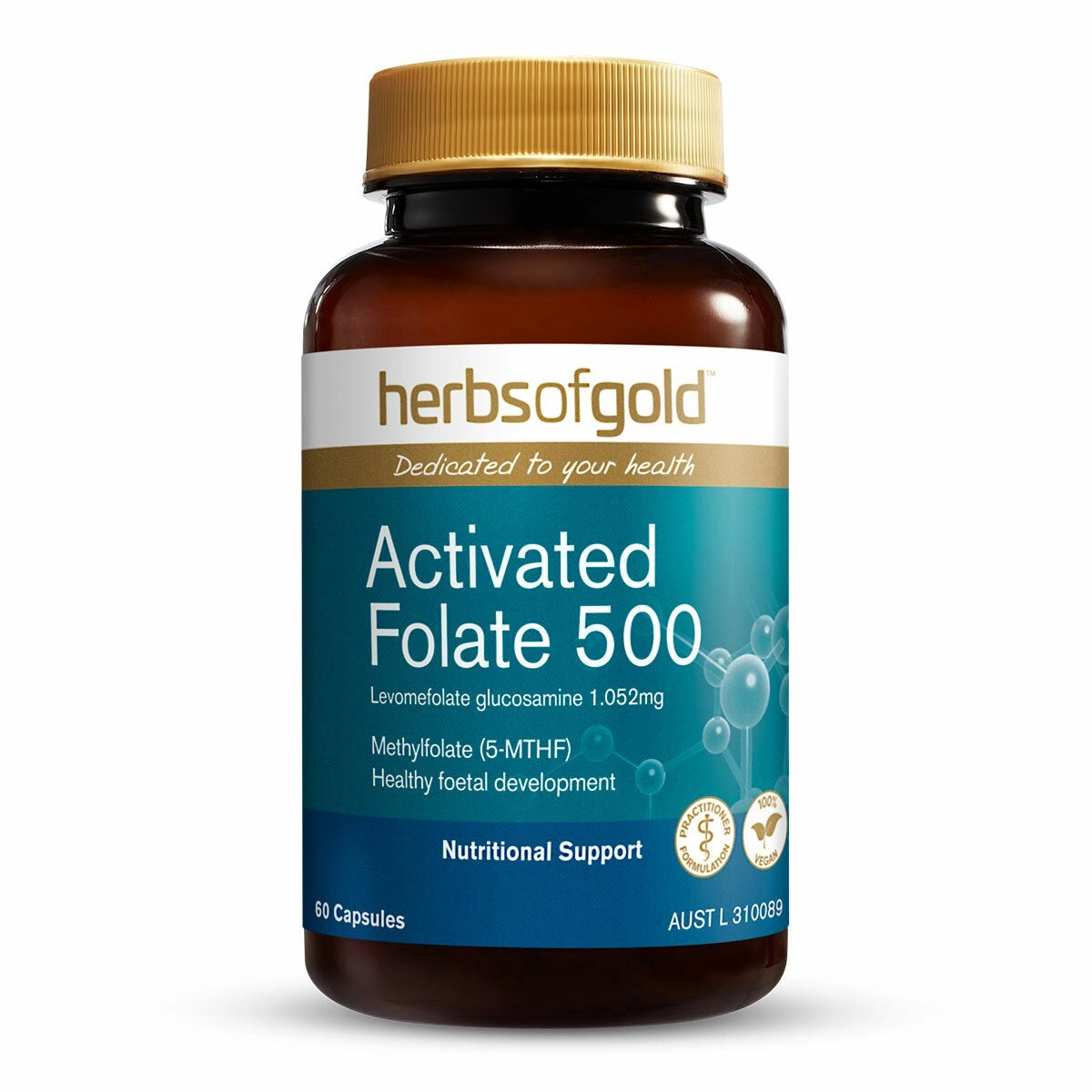 Activated Folate 500 Herbs of Gold