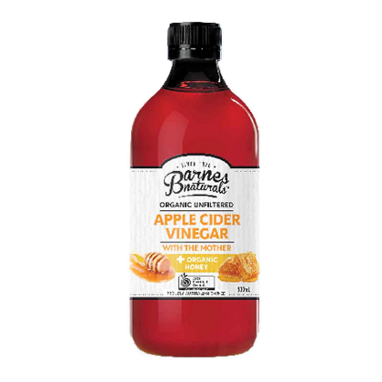 Barnes Naturals Organic Apple Cider Vinegar & Honey & The Mother Glass 500ml