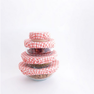 4 My Earth Food Cover Set - Red Gingham